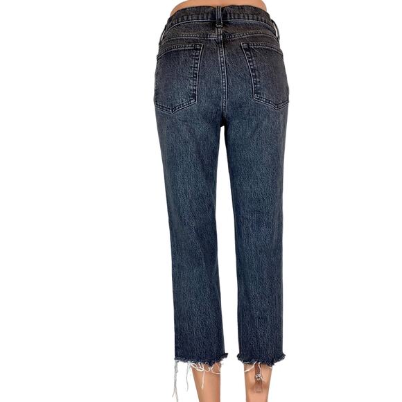 Gap Cheeky Straight Leg High Rise Gray Acid Wash Raw Hem Denim Jean Pants 26 2P - Picture 4 of 9